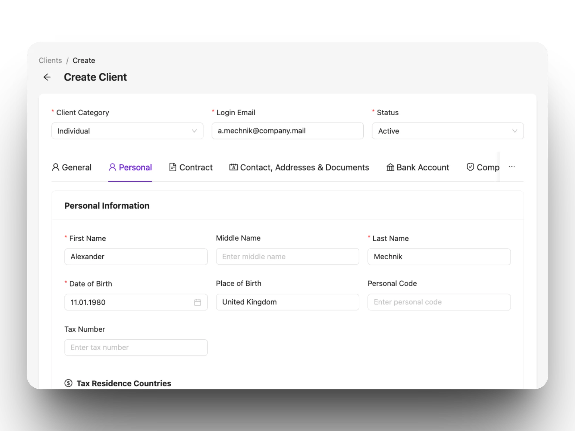 Organise customer profiles